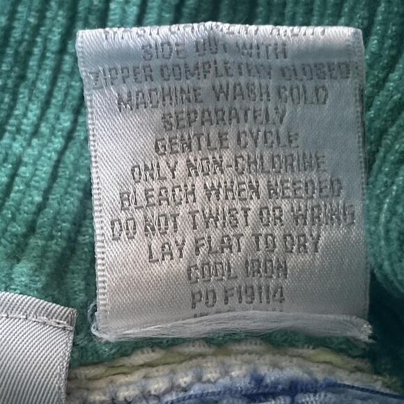 Blair Sweater Womens Extra Large Green Blue Zip Cardigan Fair Isle Knit Pastel - Picture 6 of 8